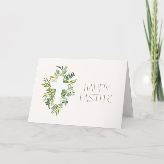 Green Eucalyptus Design Easter Holiday Card Dankeskarte (Vorderseite)