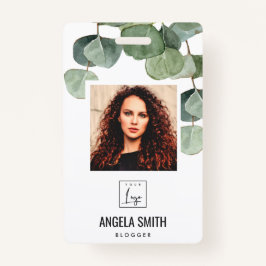 GREEN EUCALYPTUS EMPLOYEE FOTO BARCODE NAME AUSWEIS