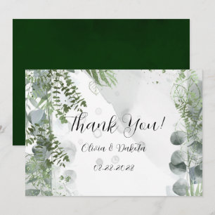 Green Eucalyptus Feuilles Merci Cartes