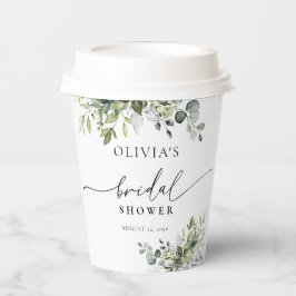 Green Eucalyptus Floral Brautparty Pappbecher