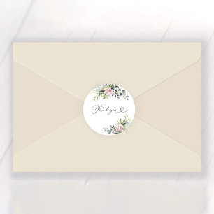Green Eucalyptus Floral Brautparty Runder Aufkleber