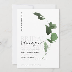 GREEN EUCALYPTUS FOLIAGE WATERCOLOR BRAUTPARTY ANKÜNDIGUNG