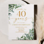 Green Eucalyptus Gold 40th Birthday Party Einladung<br><div class="desc">This is a Green Eucalyptus Gold 40th Birthday Party Invitation!</div>