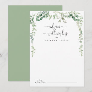 Green Eucalyptus Mariage Bonne demande Carte conse