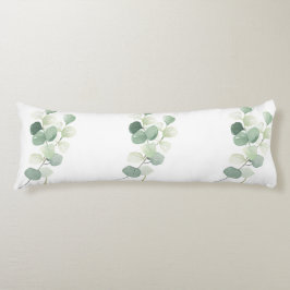 Green Eucalyptus Pastel Leaves Duvet Cover Seitenschläferkissen