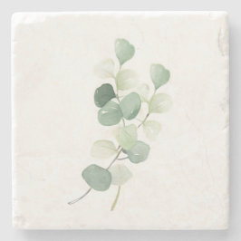 Green Eucalyptus Pastel Leaves Duvet Cover Steinuntersetzer