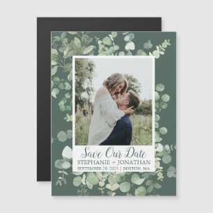 Green Eucalyptus Photo Magnet Réservez la date