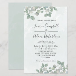 Green Eucalyptus Watercolor Wedding