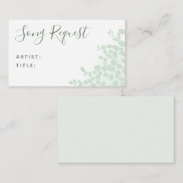 Green Eucalyptus Wedding Song Request Card Begleitkarte