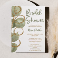 Green Eukalyptus and Gold Foil Brautparty