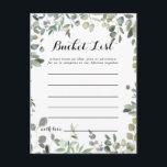 Green Eukalyptus Foliage Delight Bucket List Cards Postkarte<br><div class="desc">Diese grünen Eukalyptusblätterkarten sind die perfekte Wahl für einen einfachen Hochzeitsempfang oder ein einfaches Brautparty. Das Design zeichnet sich durch botanische Aquarellfarben,  handgezeichnet eleganten Eukalyptus,  inspirierend natürliche Schönheit. Das Schild der Schaufelliste wird separat verkauft.</div>