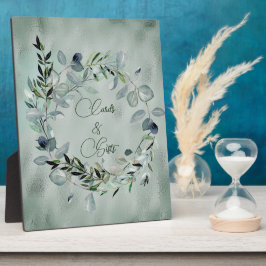 Green Eukalyptus Greenerity Gold Frame Fotoplatte