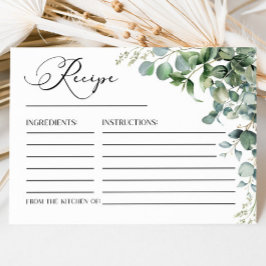 Green Eukalyptus Pflanze Brautparty Rezept Karten