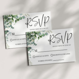 Green Eukalyptus Pflanze Wedding RSVP Card
