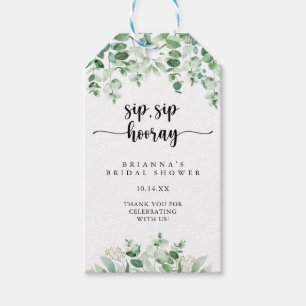 Green Eukalyptus Sip Sip Hooray Brautparty Geschenkanhänger