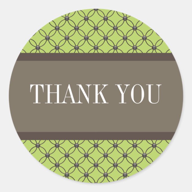 Green Extravagant Lattice Danke Stickers (Vorderseite)