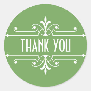 Green Extravagant Ornamental Danke Stickers