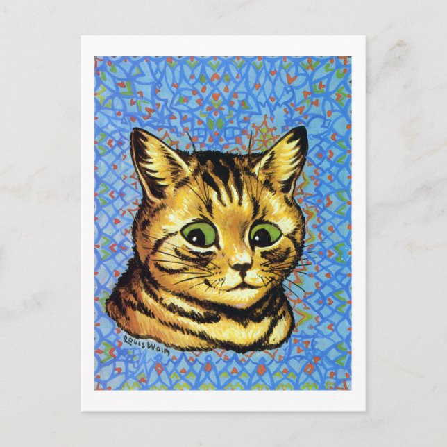 Green Eye Cat, Louis Wain Postkarte (Vorderseite)