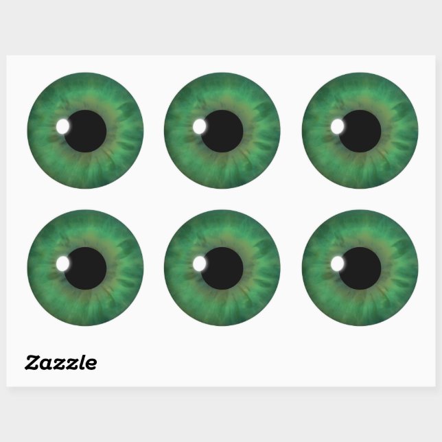 Green Eye Iris Coole Eyeball Custom Round Stickers (Blatt)