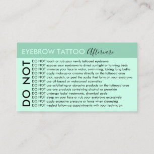 Green Eyebrow Tattoo vermeidet Ratschläge nach der Visitenkarte