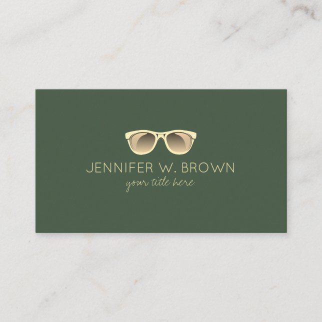 Green Eyewear Spektakel Optician Gold Visitenkarte (Vorderseite)