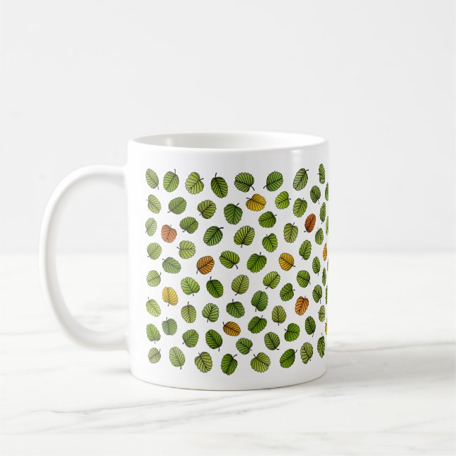 Green Fagus Leaf Muster Kaffeetasse (Links)