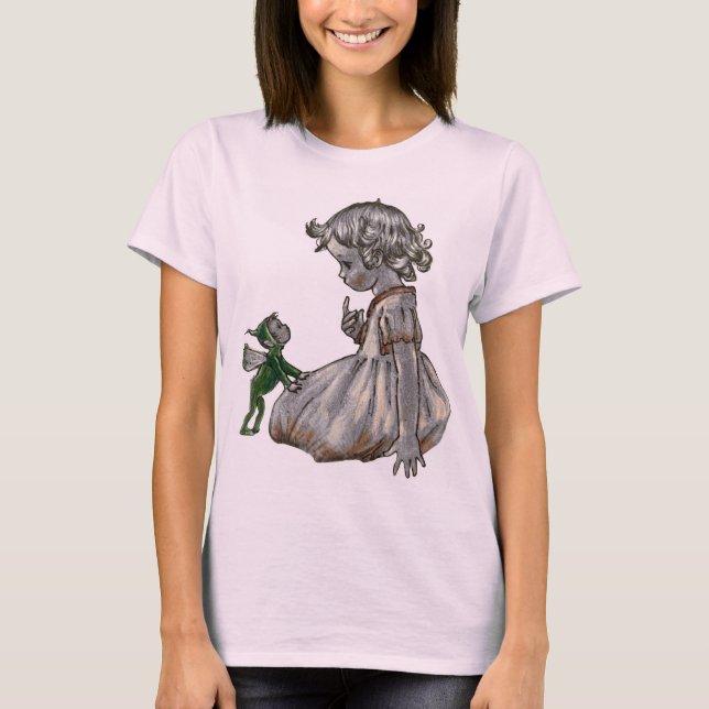 Green Fairy & Girl Ladys Shirt (Vorderseite)