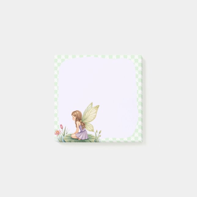 Green Fairy Memo Pad - Verzaubernde Note Post-it Klebezettel (Vorderseite)