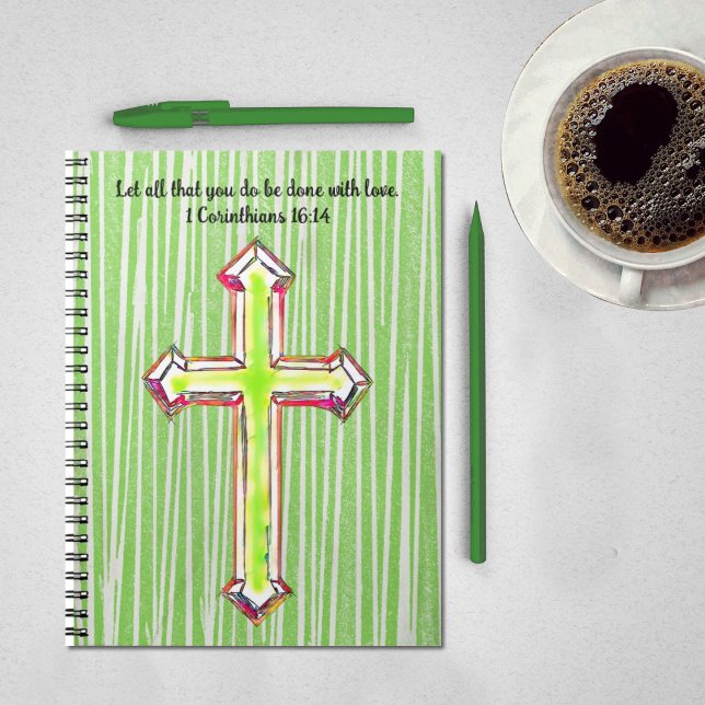 Green Faith Cross Bible Verse Journal Carnet (Créateur téléchargé)
