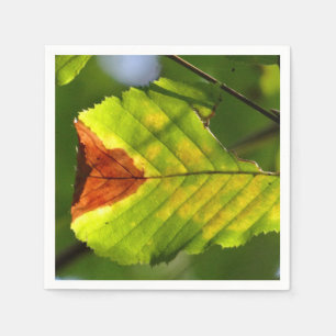 Green Fall Leaf Serviette