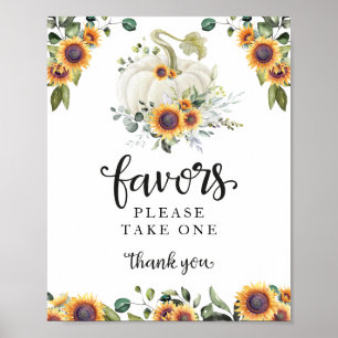 Green Fall Pumpkin Baby Duwer Favors Schild