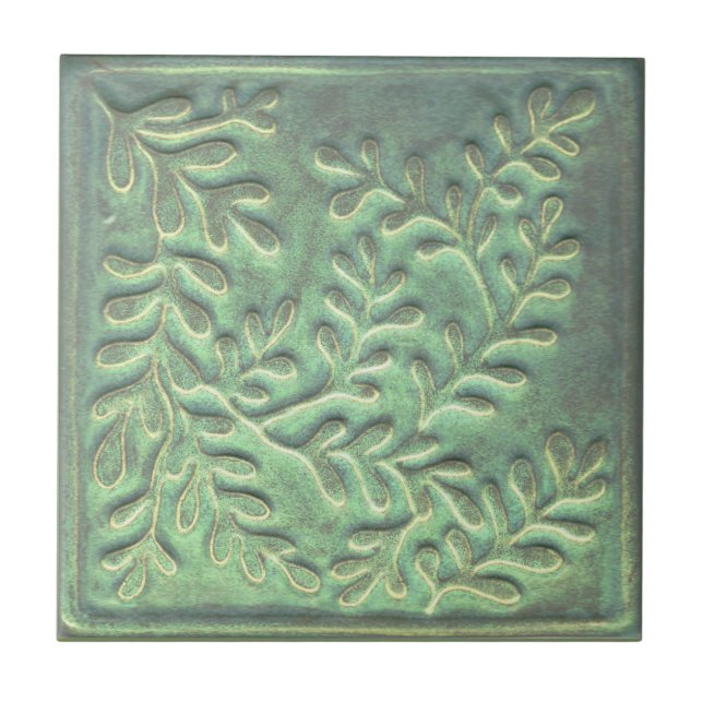 Green False Indigo Keramik Tile Fliese (Vorderseite)