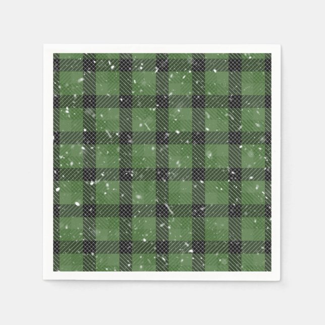 Green family christmas wallpaper serviette (Vorderseite)