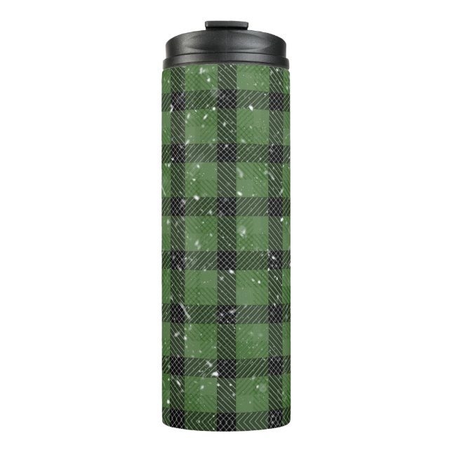 Green family christmas wallpaper thermosbecher (Vorderseite)
