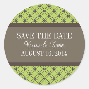 Green Fancy treillis Enregistrer les stickers Date