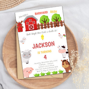 Green Farm Invitations d'anniversaire