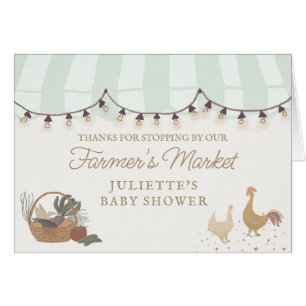 Green Farmers Market Farm Carte de remerciements f