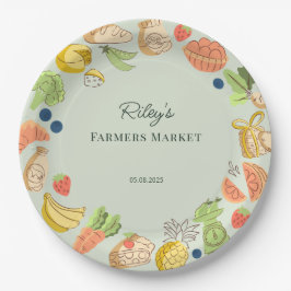 Green Farmers Market Farm Fresh Birthday Pappteller