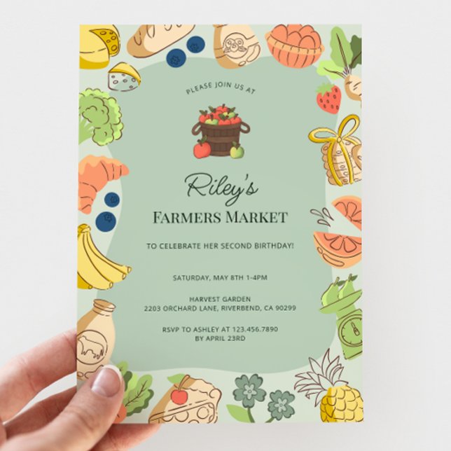 Green Farmers Market Organic Farm Fresh Birthday Einladung (Von Creator hochgeladen)