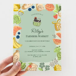 Green Farmers Market Organic Farm Fresh Birthday Einladung