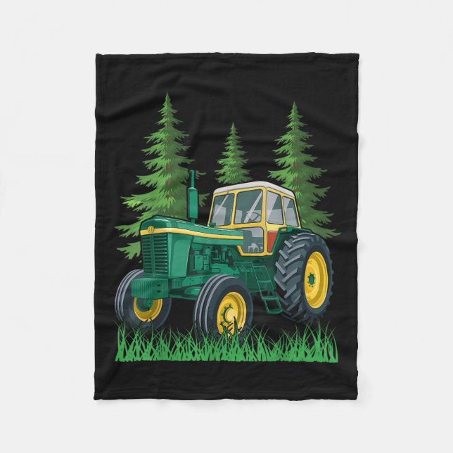 Green Farming Tractor  Fleecedecke (Vorderseite)