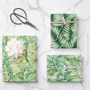 Green Fern-Blätter Geschenkpapier Set