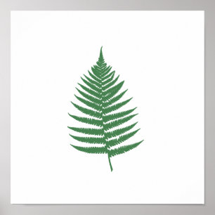 Green Fern Leaf Minimalismus Platz Wand Poster