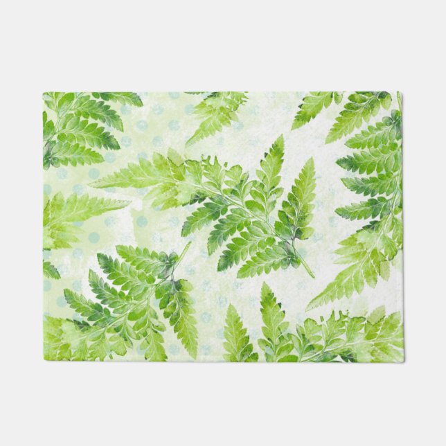Green Fern Schönes Frühjahr Sommer-Blätter Fußmatte (Vorderseite)