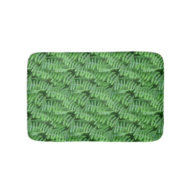 Green Ferns Nature Pattern Badematte (Vorderseite)