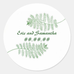 Green Ferns, Sauvez la date Mariage autocollants