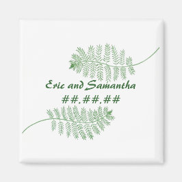 Green Ferns Speichern Sie das Datum der Hochzeitsm Magnet