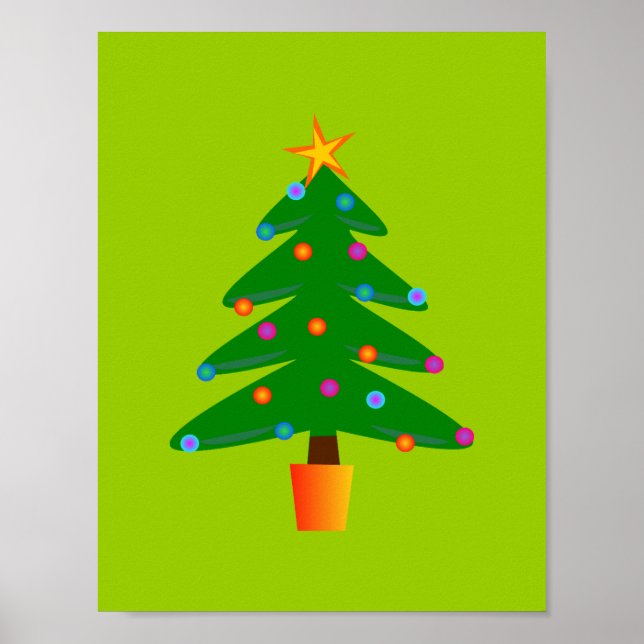 Green Festive Christmas Tree Poster (Vorne)