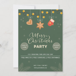 Green Festive Frohe Weihnachts-Party Einladung