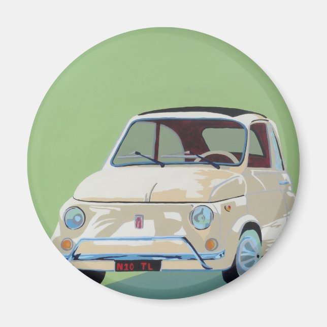 Green Fiat 500 Magnet (Vorne)